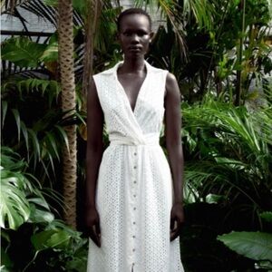 NWT Zara open work maxi eyelet dress